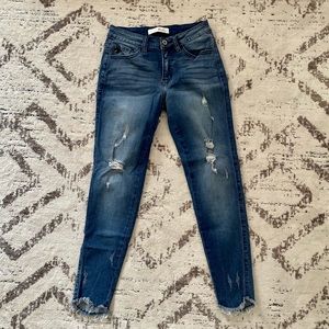 KanCan Distressed Demin Jeans - Raw Hem - Size 3